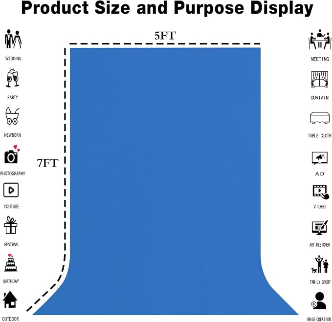 Royal Blue Photography Backdrop - Image 8