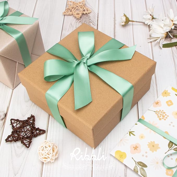 Ribbli Sage Green Satin Ribbon, Double Faced Satin 1 inch x Continuous 25 Yards - Image 3