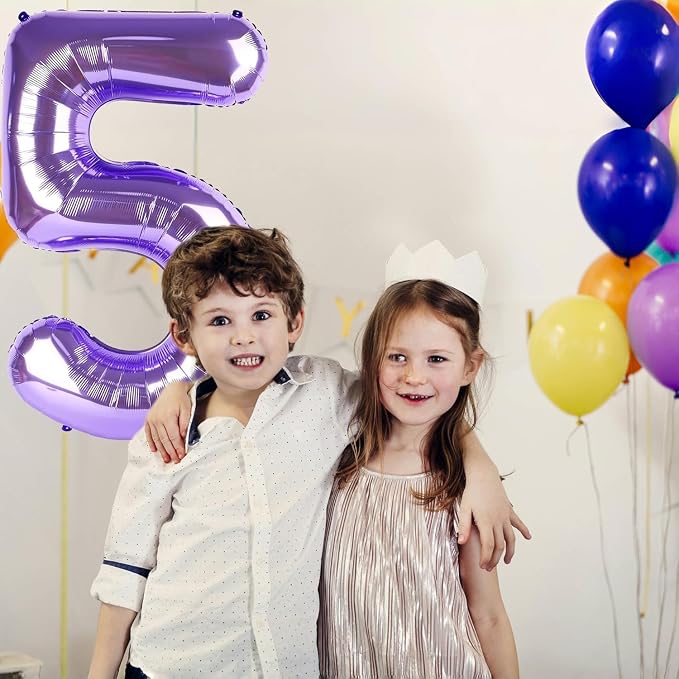 Purple Number Balloons, 40 Inch Purple Balloon 4.4 Helium Balloon 4th Birthday - Image 7