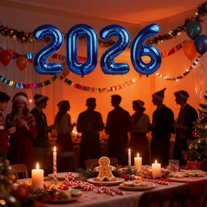 Dark Blue 2026 Balloons Number, Number 20 Balloons 40 Inch Big Foil Balloon - Image 8