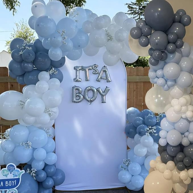 114pcs Dusty Blue Balloons Different Sizes, 18 12 10 5 inch Blue Balloons | - Image 6