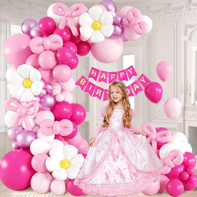 139pcs Pink Cartoon Cat Balloon Arch Kit - Image 9