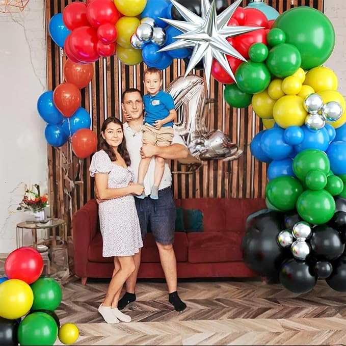 Black Red Yellow Green Balloon Garland Arch Kit, Colorful - Image 4