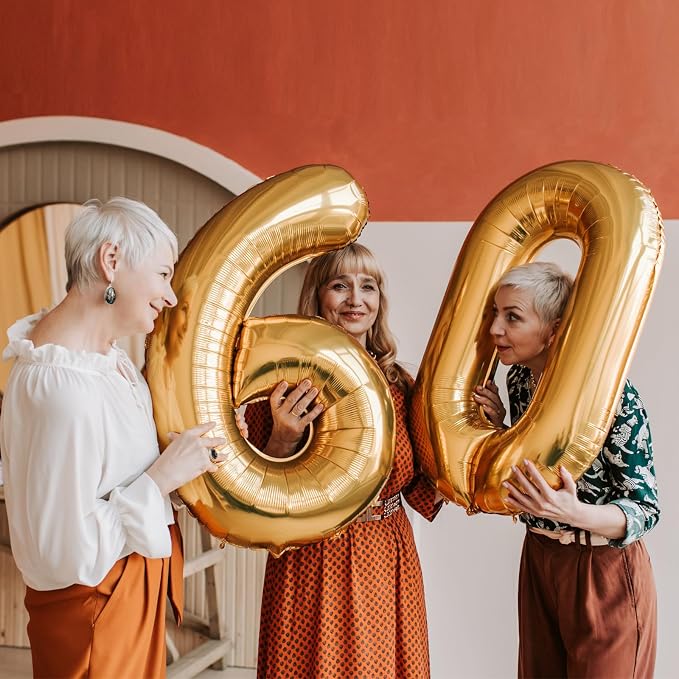 40 Inch Gold Number 5 Foil Balloon - Image 9