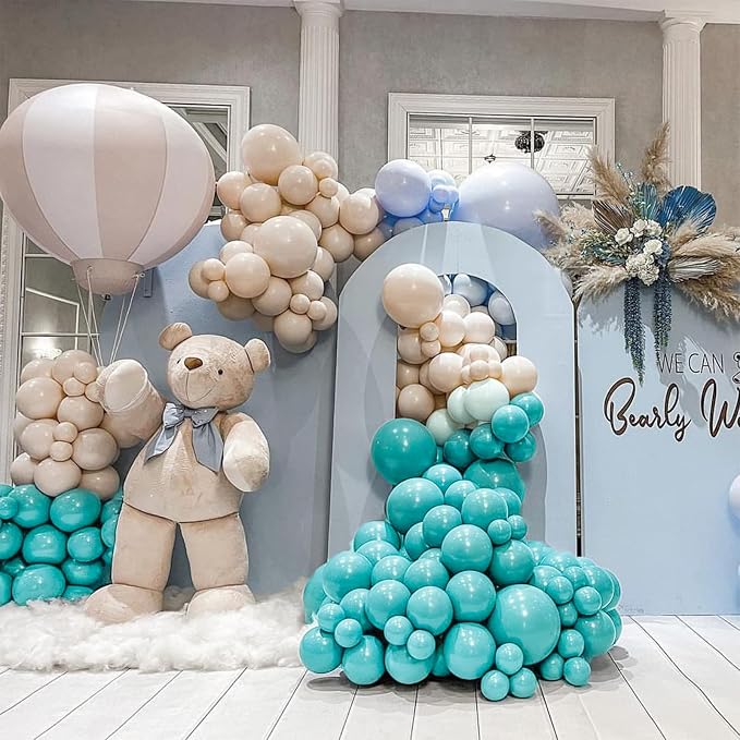 PartyWoo Dark Teal Balloons 140pcs Turquoise Aqua Blue Teal Color | 18 12 10 5 - Image 7
