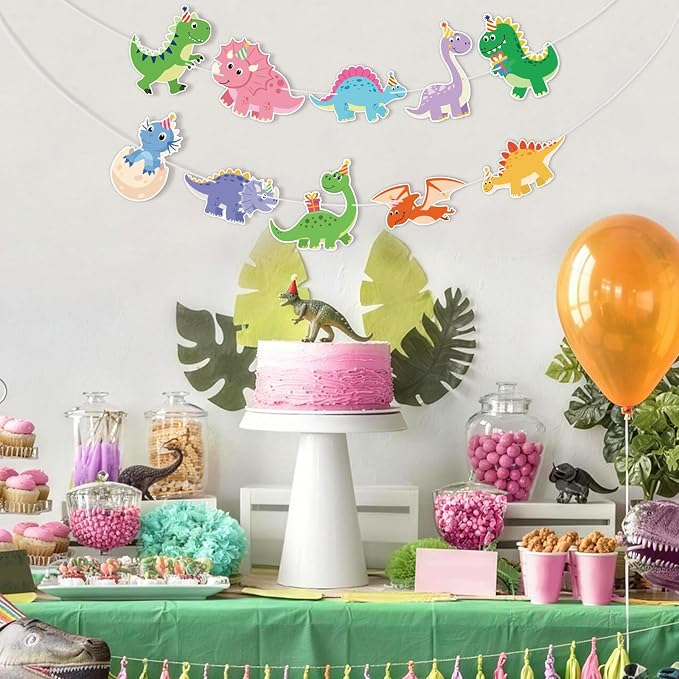 Hooqict Dinosaur Birthday Party Banner Dinosaur Birthday Party Decorations - Image 9