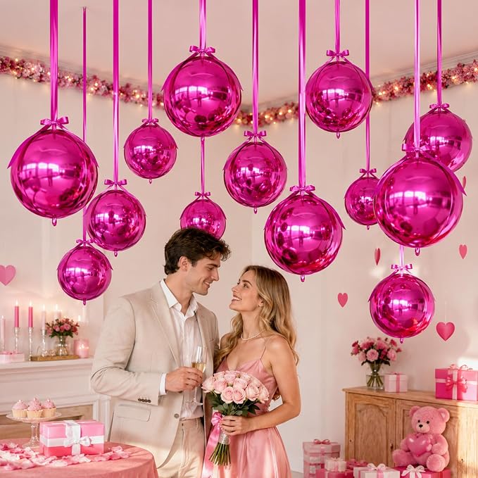 Hot Pink Round Foil Balloons - Image 8