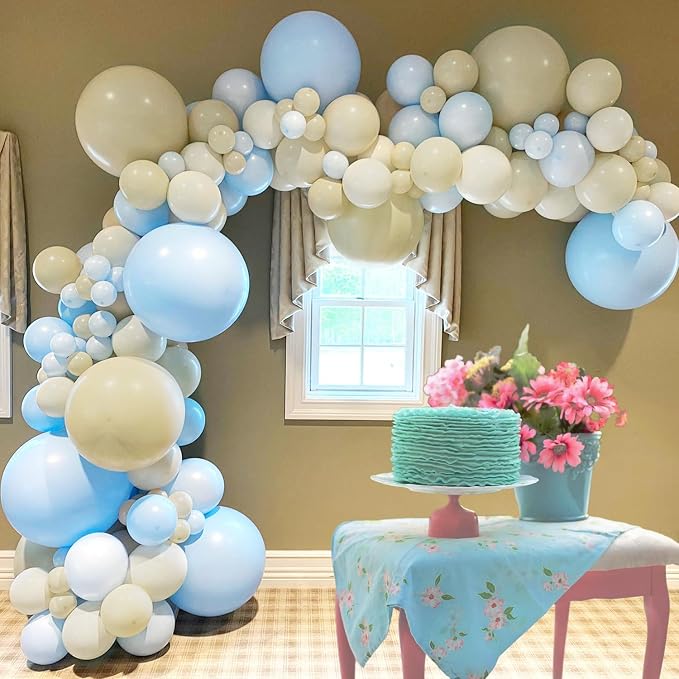 135pcs Sand White Balloon Garland Kit Different Sizes of 18 12 10 5 Inch Cream - Image 6