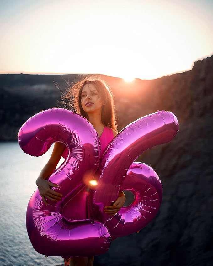 Rosy Purple Number 6 Balloon 40 inch, 6th Birthday Party Balloons Decoration | - Image 6