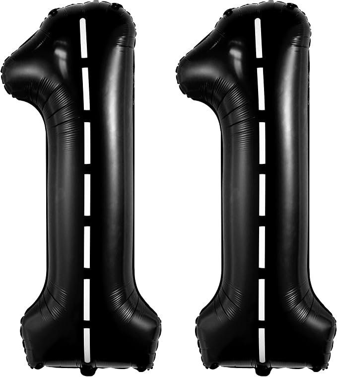 KatchOn Race Car Number 11 Balloon 40 Inch | Balloon Number 11 Black - Image 8