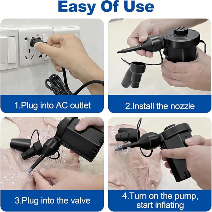 Electric Air Pump for Pool Inflatables: 2 in 1 Inflator Deflator | Portable - Image 6