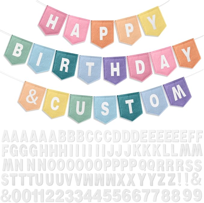 Hahafelt 131 Pcs Felt DIY Custom Banner Kit, Make Your Own Personalized Banner - Image 8