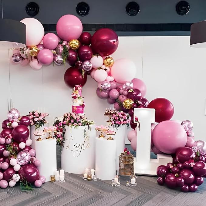 Voircoloria 90pcs Burgundy Balloons Garland Arch Kit, 18 12 10 5 Inch | - Image 8