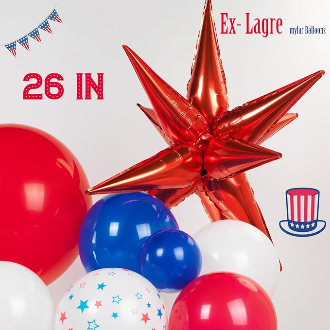 America's 250th Patriotic Red White and Blue Balloon Garland Arch Kit | Star - Image 7