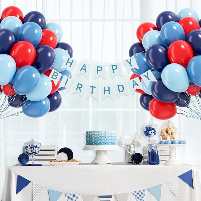 60pcs Red and Blue Balloons 12inch - Image 8