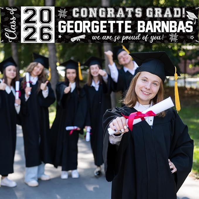 Graduation Congratulations Banner Decorations, Class 2026 Personalized - Image 8