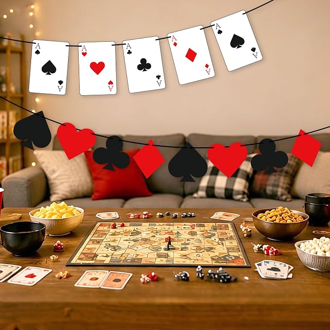 Hooqict Poker Party Banner Casino Theme Party Decorations Banner Garland Sign - Image 8