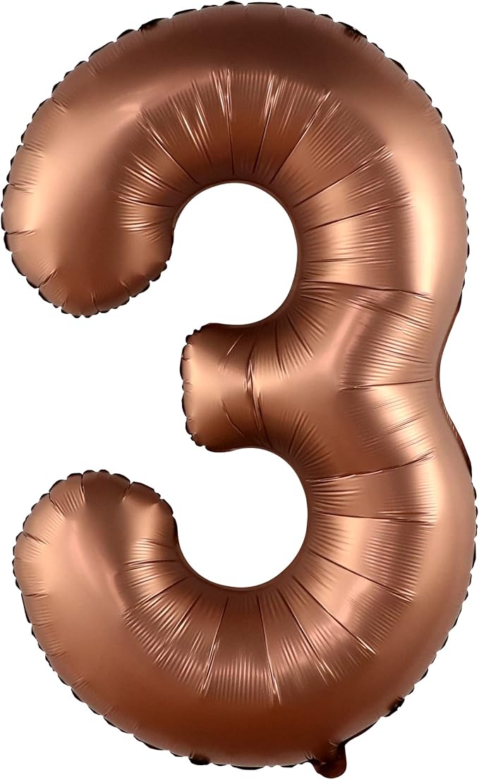 KatchOn Coffee Brown Number 3 Balloon 40 Inch | Brown 3 Balloon Number - Image 8