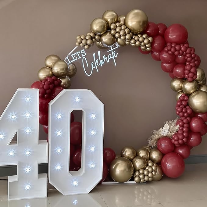 135pcs Ruby Red Balloon Arch Kit Different Sizes of 18 12 10 5 Inch off Red - Image 6