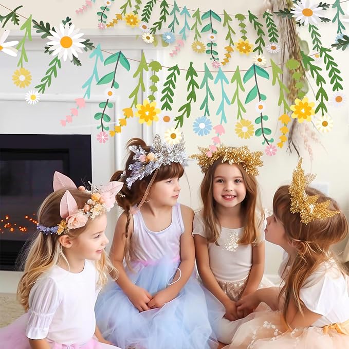 Flower Leaves Banner Flower Garland Paper Wildflower Party Decorations | Paper - Image 7