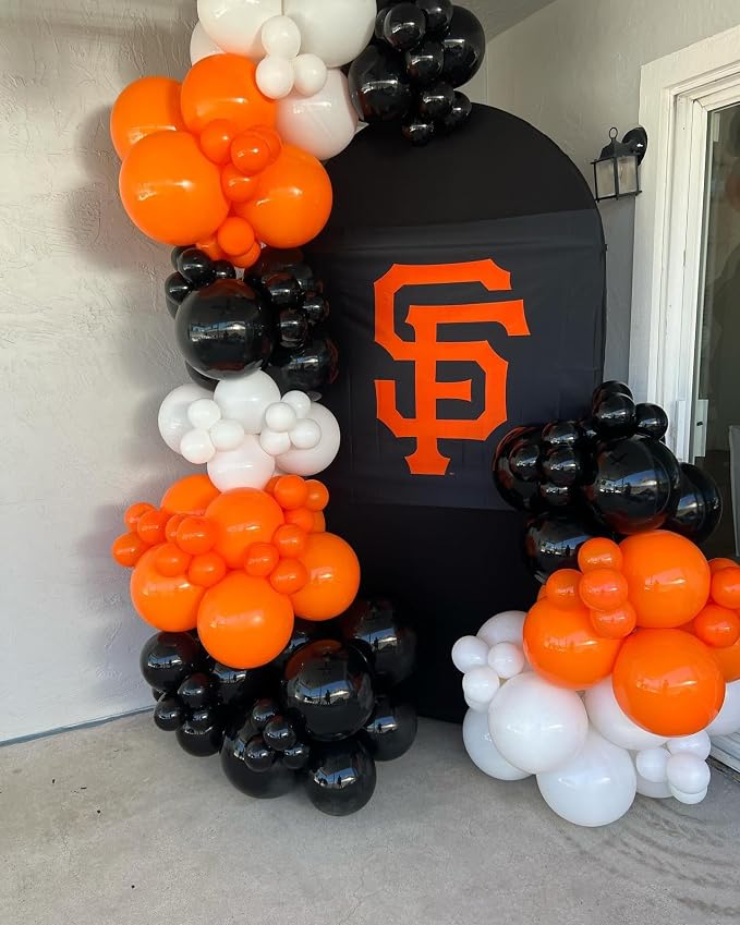 Black White Orange Balloon Arch Kit, 18 12 10 5 Inch Different Size Balloons - Image 6