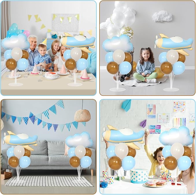 Airplane Baby Shower Birthday Party Decorations Balloons Stand Kit 2 Sets - Image 7