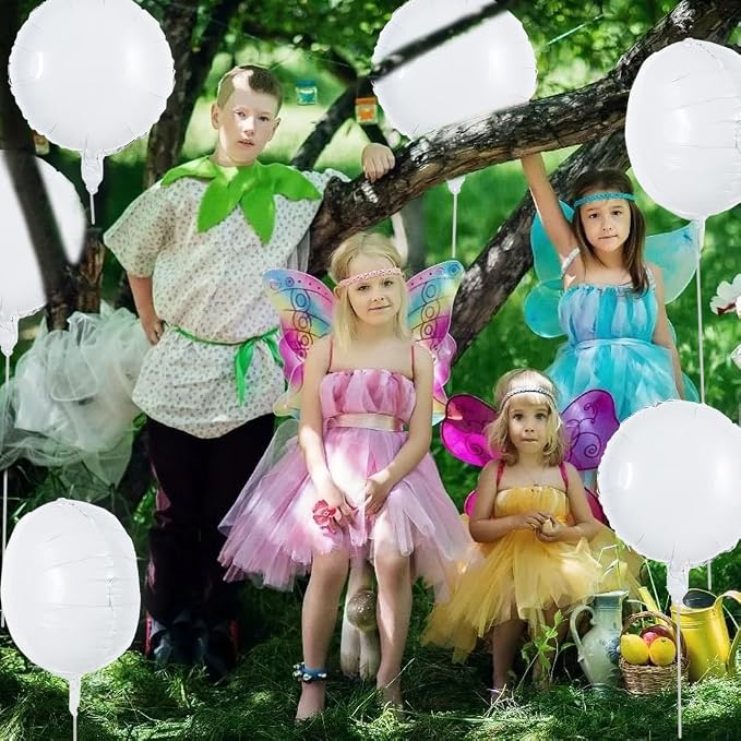 TONIFUL 30Pcs 18 Inch Large White Round Shape Foil Balloons Big White Circle - Image 6