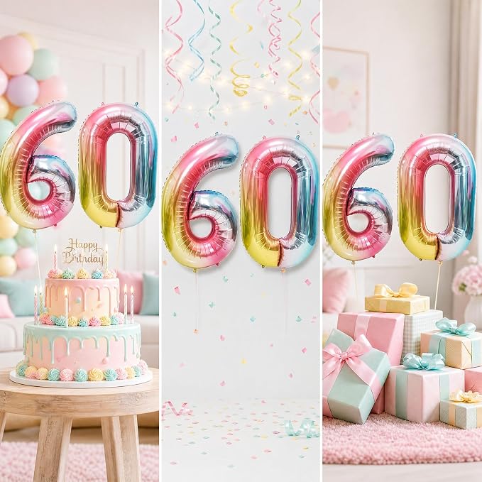 Rainbow Number Balloons Birthday Balloons - Image 7