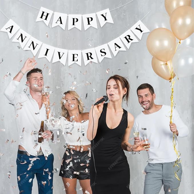 Happy Anniversary Banner, Valentines Day Wedding, Love Party and Background - Image 6