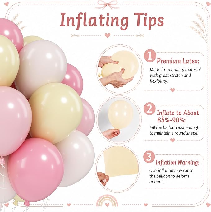 Pink and Yellow Balloons, 12 Inch Pastel Baby Light Pink Yellow Sand White - Image 7