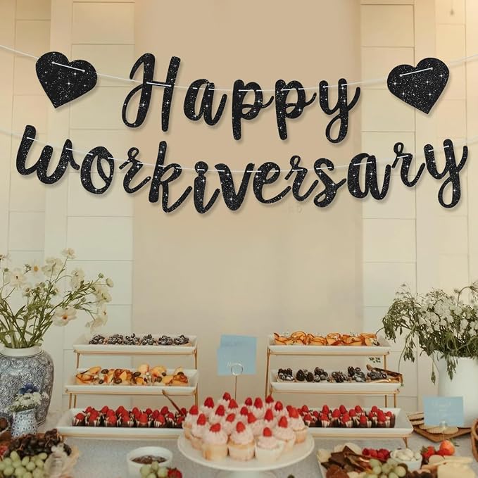 Black Glitter Happy Workiversary Banner - Image 6