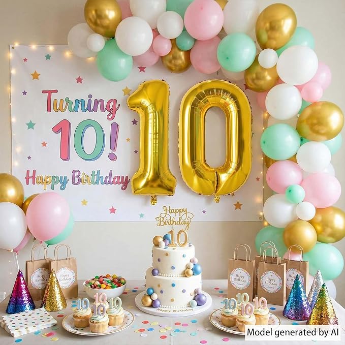 Gold Number 0 Balloon 40 Inch, Foil Numeral - Image 7