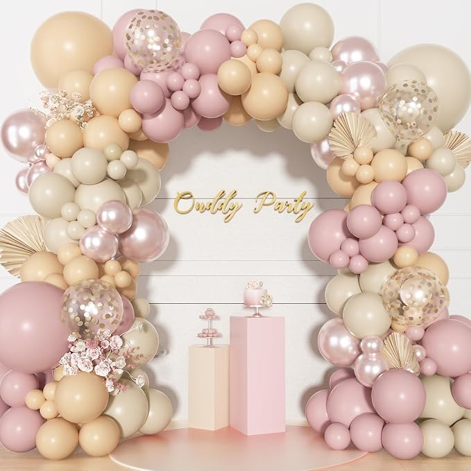 Ouddy Party Boho Dusty Pink Balloons Garland Arch Kit 18 12 10 5 Inch | - Image 7