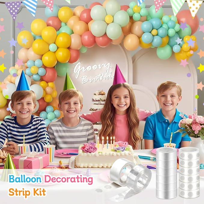 Balloon Arch Garland Kit, 98.5ft Balloon Tape Strips&600 Glue Point Dot - Image 7