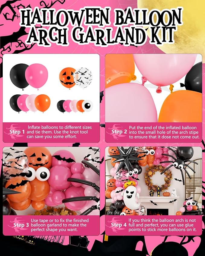 Halloween Balloon Arch Garland Kit, Explosion Star Ghost Foil Balloons - Image 8