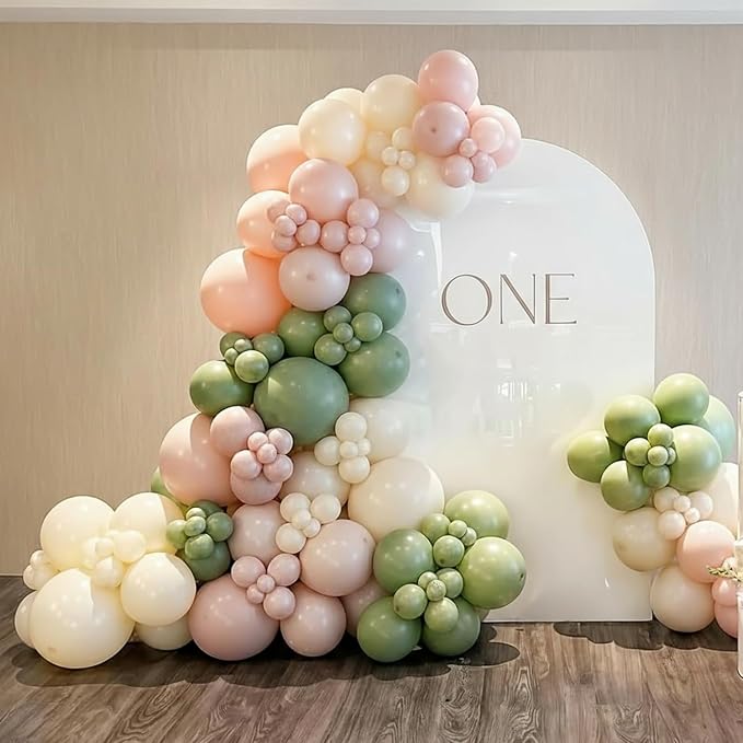 Pink and Green Balloons for Baby Shower Wildflower Birthday Decorations | 60Pcs - Image 4