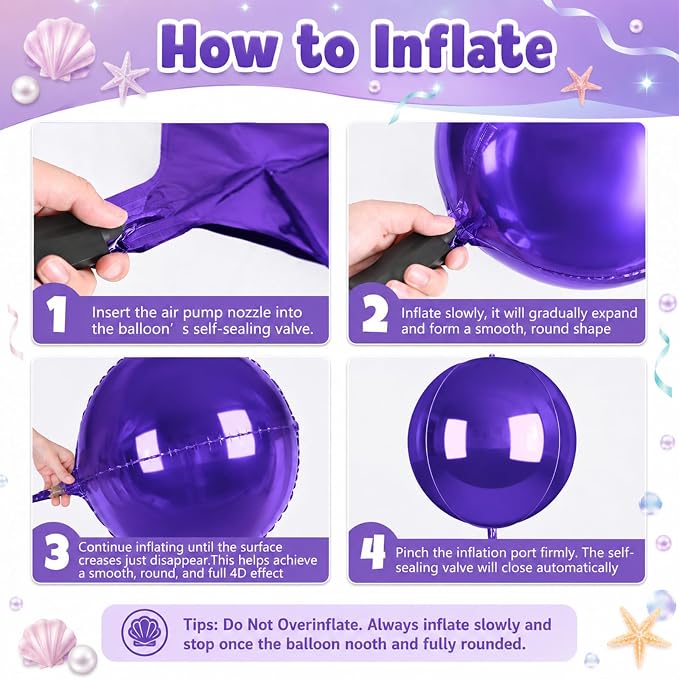 Biapian 12 Pcs Purple and Iridescent Round Balloons Foil, Large Purple Bubble - Image 8