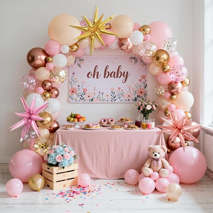 Rose Gold Balloons Arch Kit, Different Size | Latex Balloons - Image 7