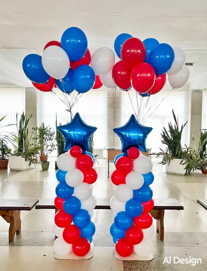 Red White and Blue Balloons for Birthday Baby Shower Party Decor, 4th of July - Image 9