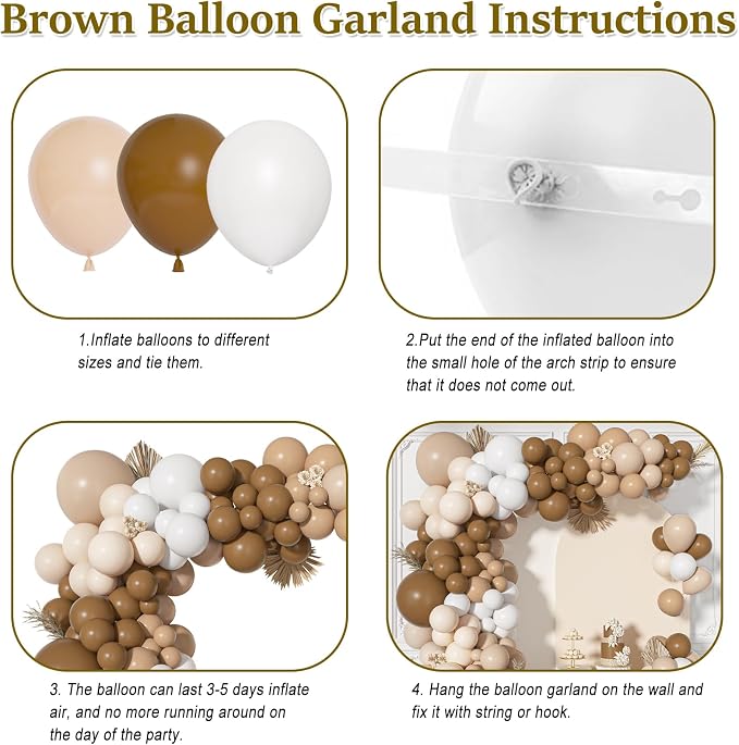 156Pcs Brown Neutral Balloons Garland Arch Kit Different Size | Coffee Brown - Image 6