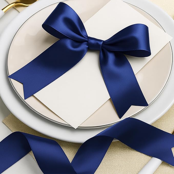30Yards 1 1/2In Navy Blue Ribbon - Image 8