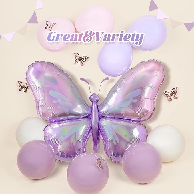 128pcs Pink Purple Butterfly Balloon Arch - Image 8