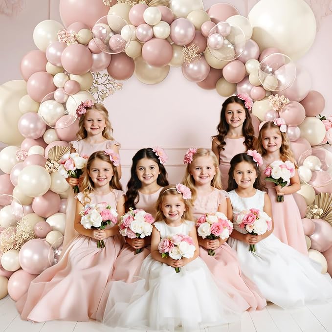 Amandir 173 Pcs Pearl White Pink Balloon Arch Garland Kit | Double Stuffed - Image 7