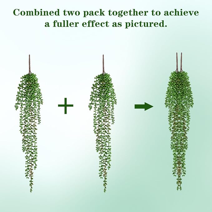 4Pcs Artificial Hanging Plants for Outdoors, Fake Vines Greenery | UV Resistant - Image 9