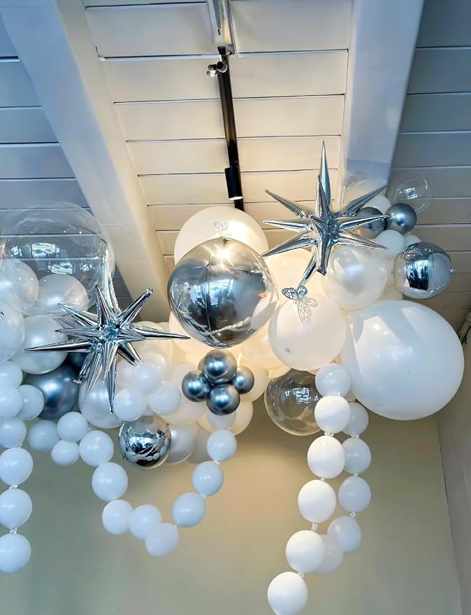 22 Inch Silver Foil Balloons, Metallic Silver New Years Balloon - Image 7