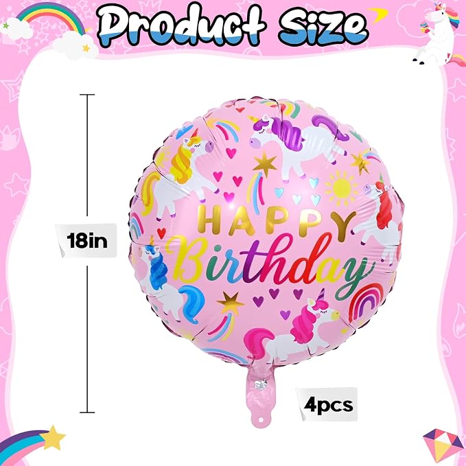 18 Inch Unicorn Balloons for Party Decor - Image 9