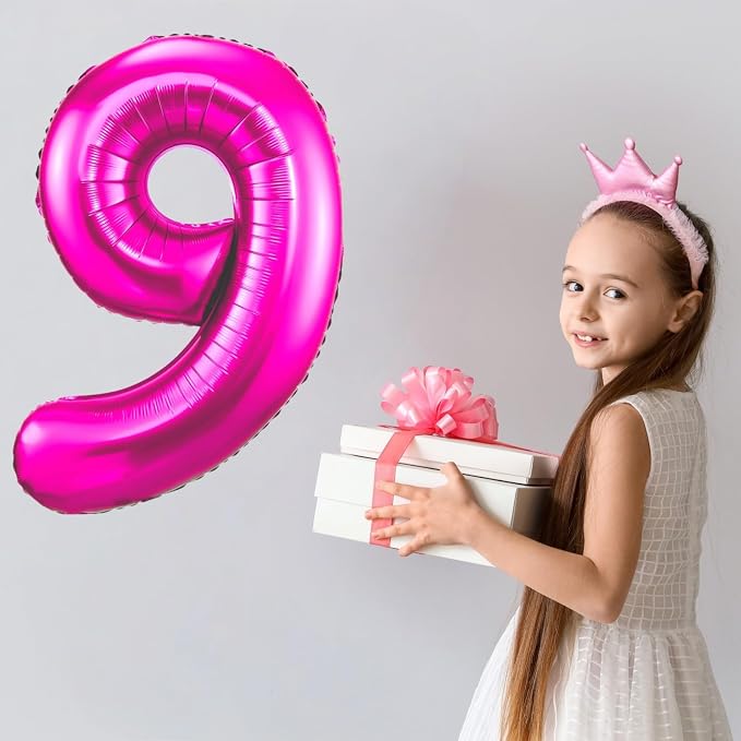 Hot Pink 5 Balloon, 40 Inch Number 5 Balloon, 5 Birthday Balloon Decorations - Image 7