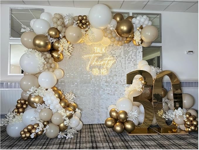 White Sand Gold Balloons Garland Arch Kit - Image 7