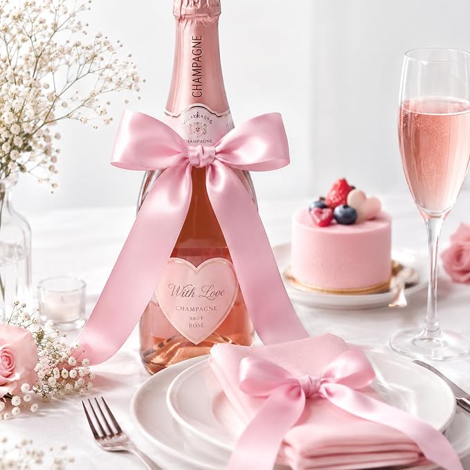 KINGLAKE Blush Pink Satin Ribbon - Image 7