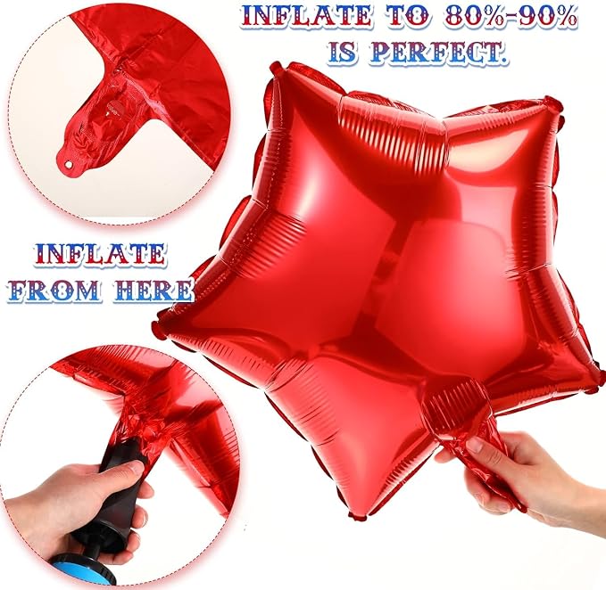 4th of July Balloons 12Pcs Patriotic Independence Day Foil Balloons Red White - Image 7